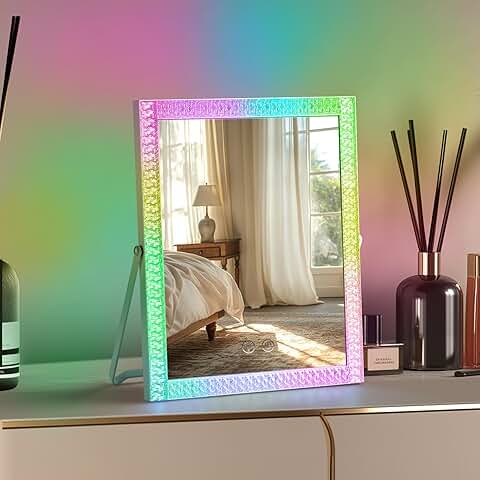 Lighted Vanity Mirror with RGB and Dimmable Lights