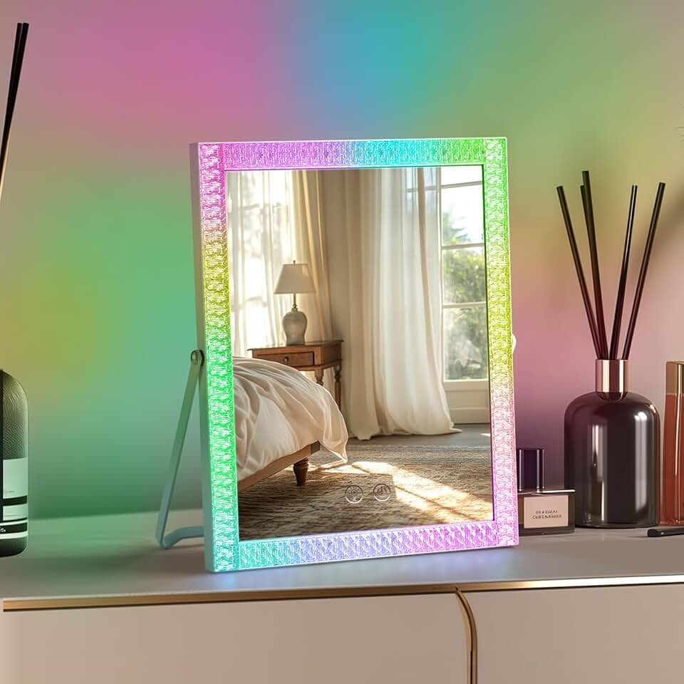 Lighted Vanity Mirror with RGB and Dimmable Lights