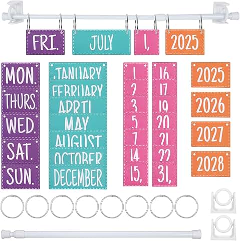 Flip Classroom Calendar with 54 Date Cards and Stand