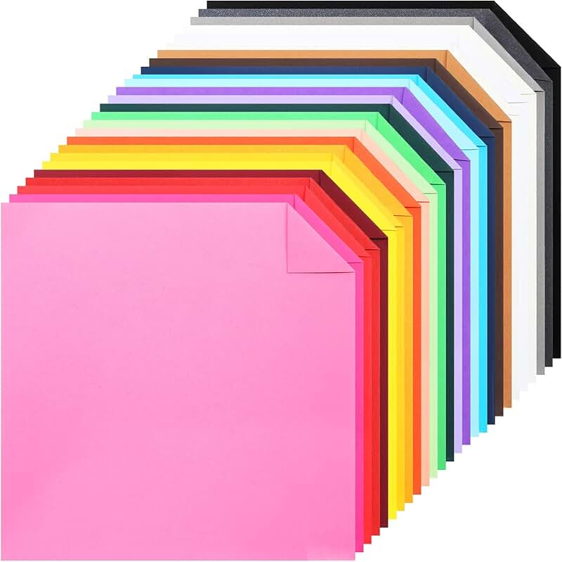Colored 12x12 Inch Cardstock, 156 Sheets, 250gsm