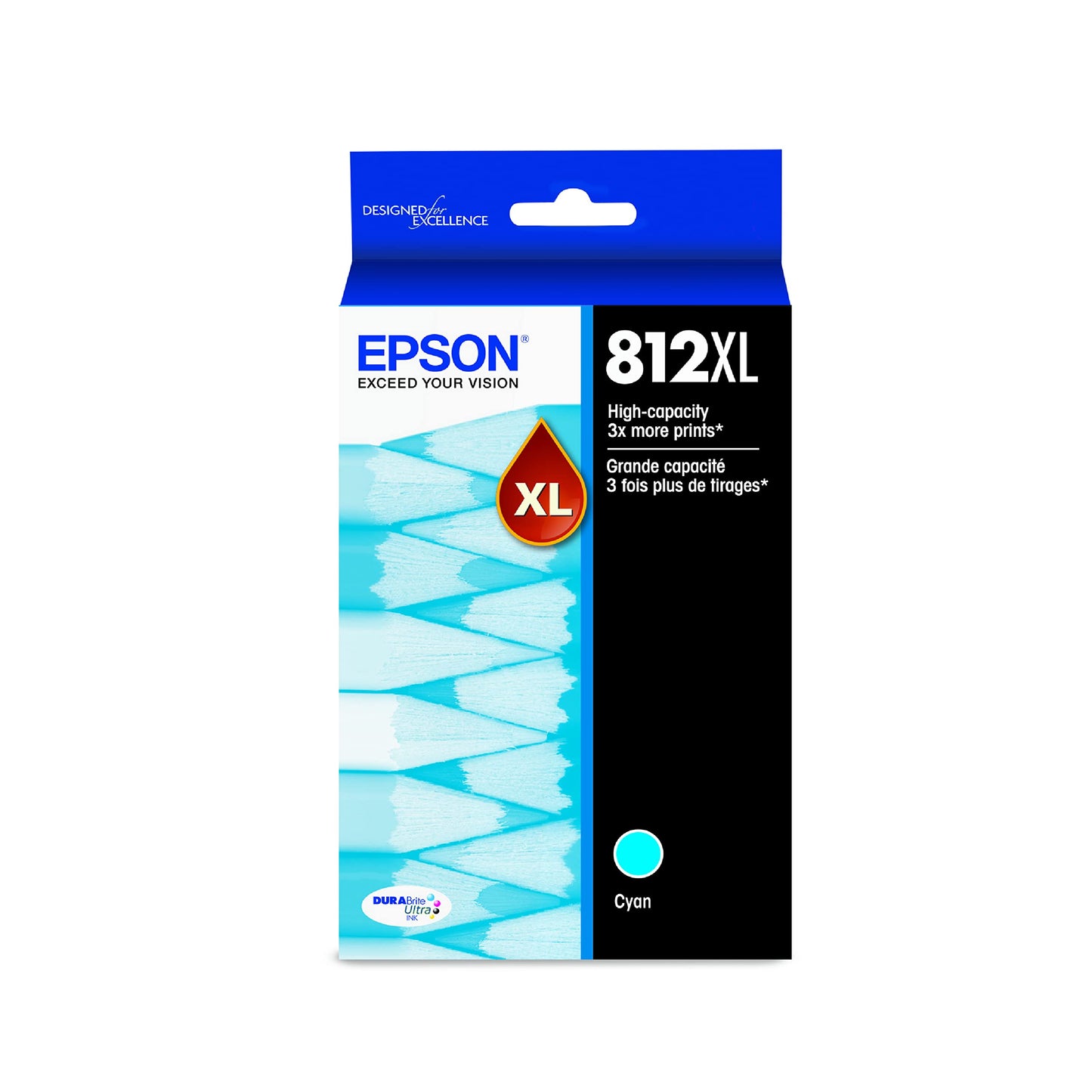 T812 DURABrite Ultra Ink High Capacity Cyan Cartridge (T812XL220-S) for Select Workforce Pro Printers