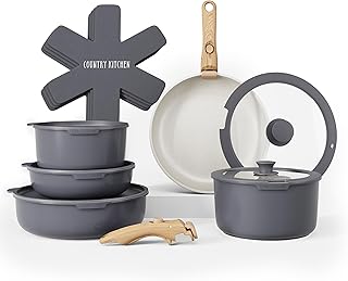 Country Kitchen Cookware Set with Removable Handle