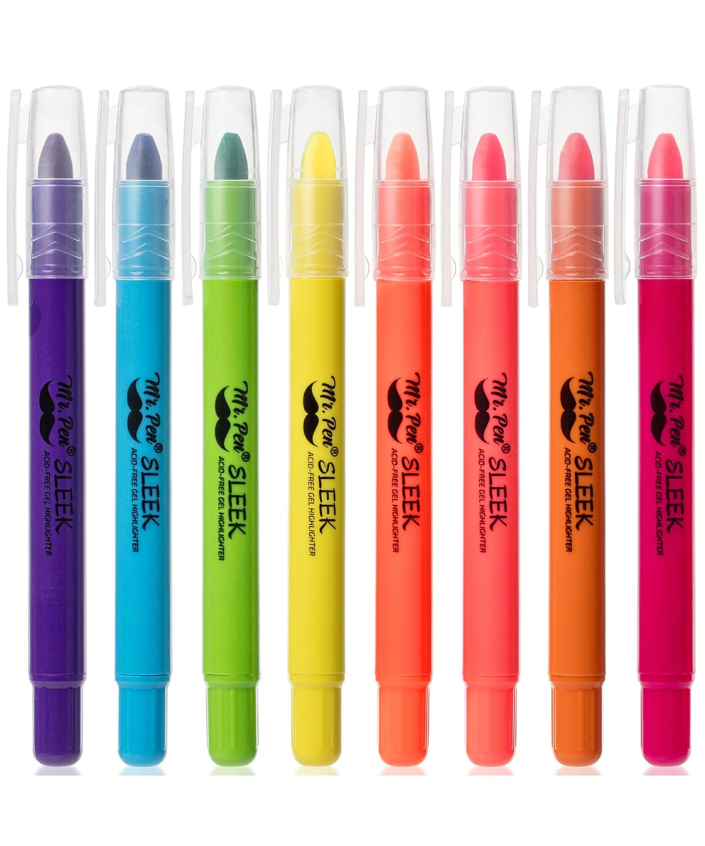 Assorted Color Gel Highlighters, Pack of 8
