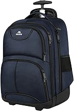 Blue Rolling Laptop Backpack with Wheels