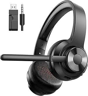 Wireless headset with mic for work and calls