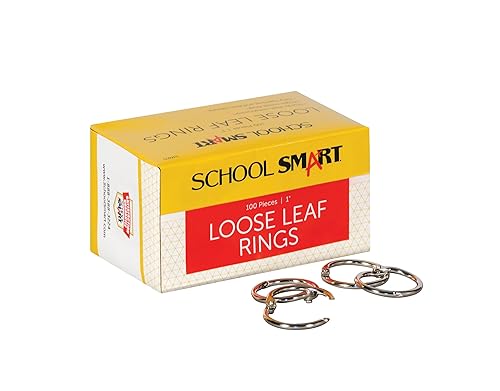1-Inch Nickel Plated Steel Loose Leaf Rings, Pack of 100