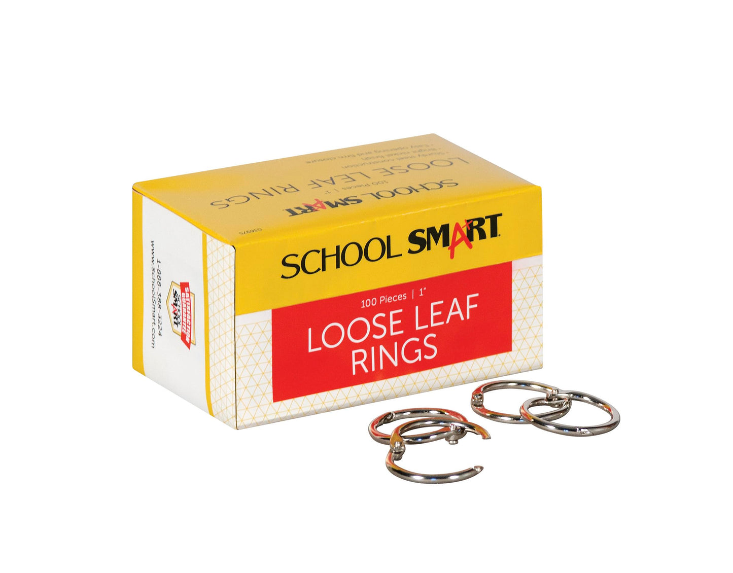 1-Inch Nickel Plated Steel Loose Leaf Rings, Pack of 100