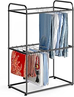 Small freestanding pants rack with 26 hangers