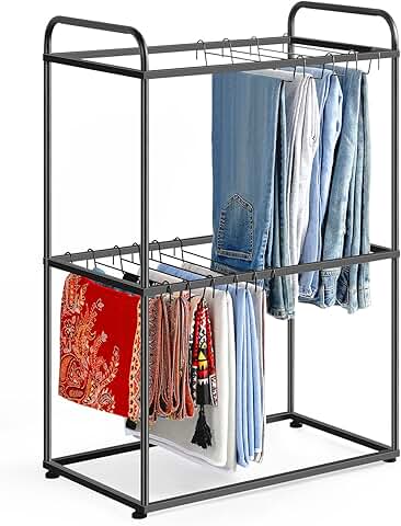 Small freestanding pants rack with 26 hangers