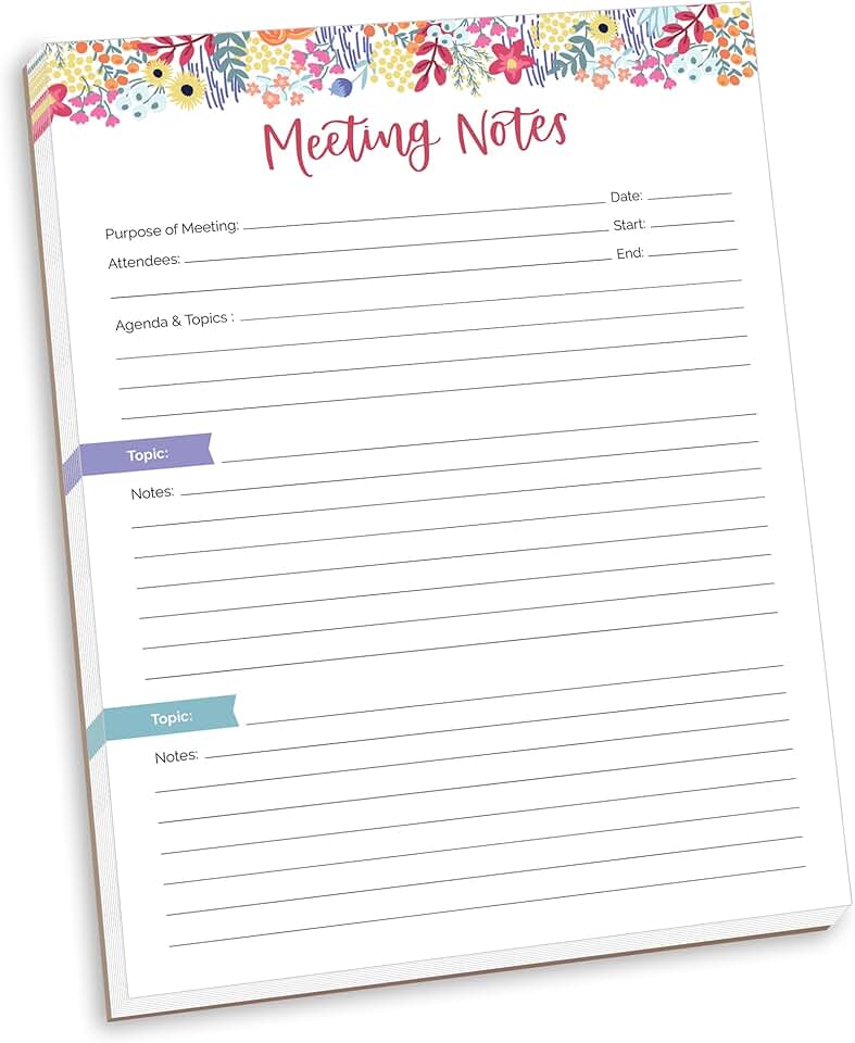 Double-Sided Meeting Notes Organizer, 8.5" x 11"