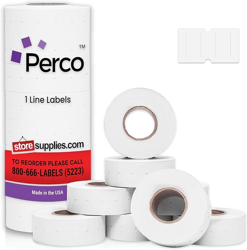 White Labels for Price and Date Guns, 8 Rolls