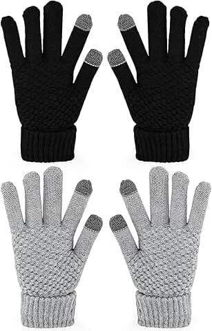 Two Pairs of Women's Winter Touch Screen Gloves