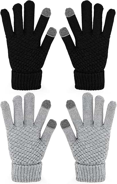 Two Pairs of Women's Winter Touch Screen Gloves