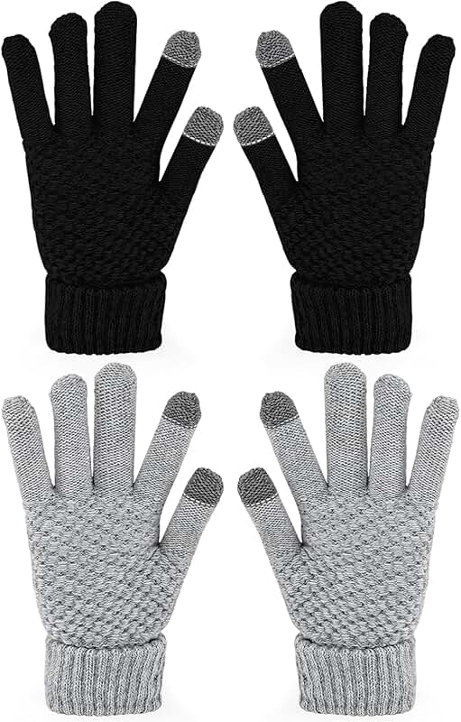 Two Pairs of Women's Winter Touch Screen Gloves