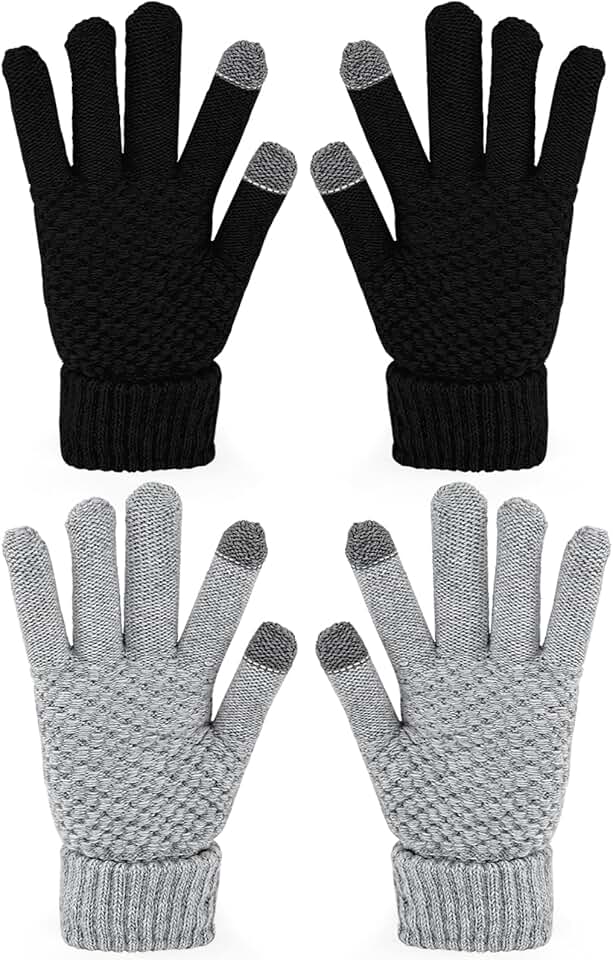 Two Pairs of Women's Winter Touch Screen Gloves