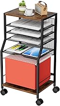6-Tier Rolling File Cart with Lockable Wheels