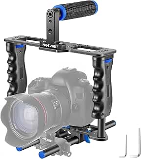 Camera Video Cage Kit with Top Handle and Dual Grip