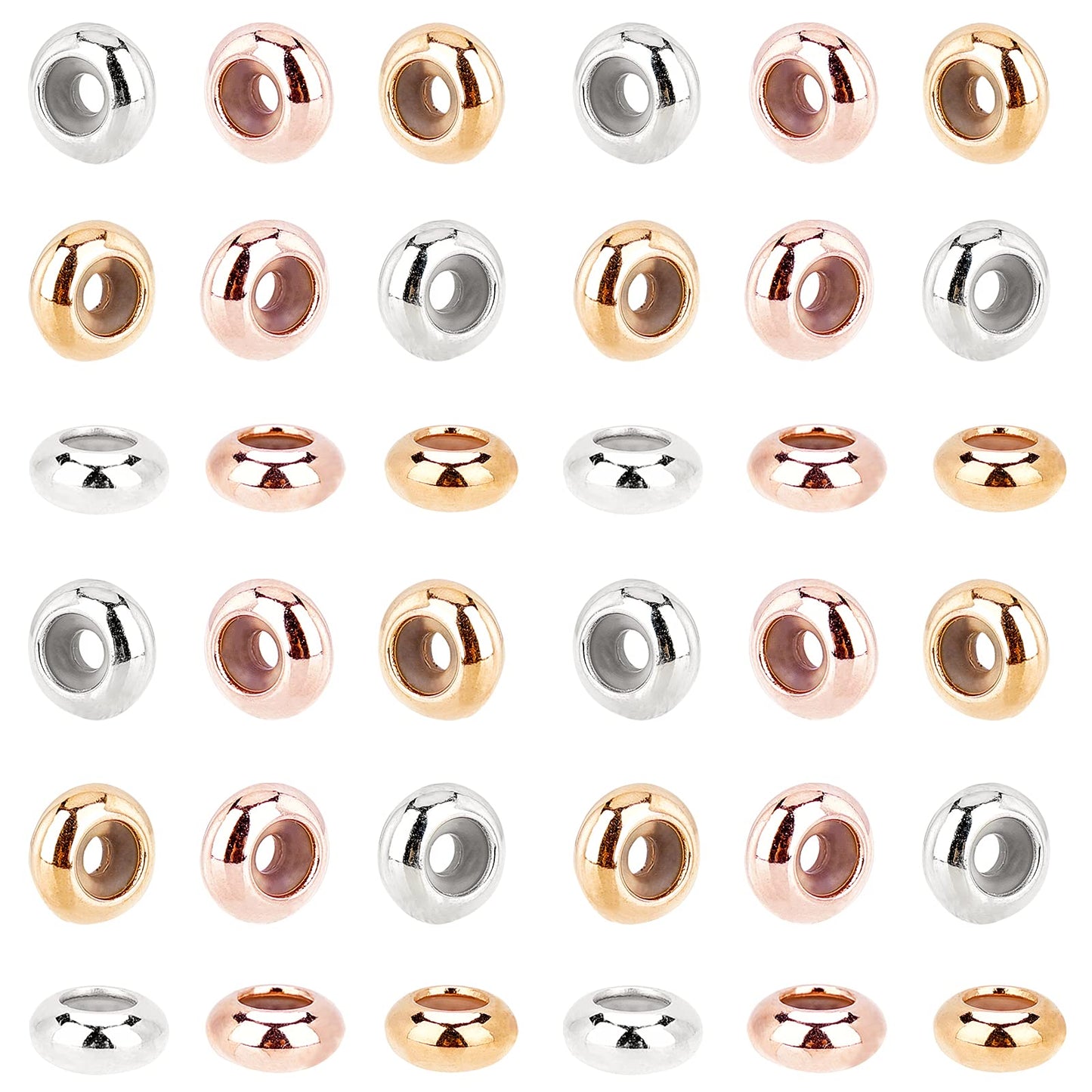 60pcs Silicone Slider Beads for DIY Jewelry Making