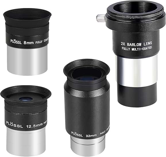 Telescope Accessory Kit with Eyepieces and Barlow Lens
