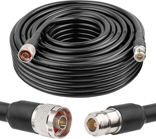 50 ft N Male to N Female RF Cable for Antennas