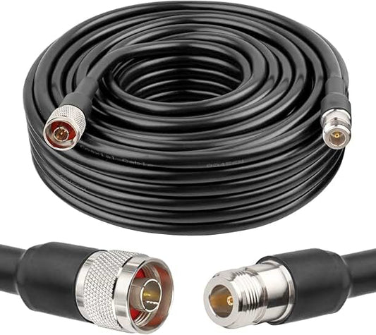 50 ft N Male to N Female RF Cable for Antennas