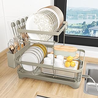 Large 2-Tier Dish Drying Rack with Utensil Holder