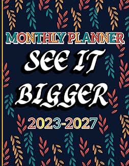 Five-Year Monthly and Weekly Planner with Large Print