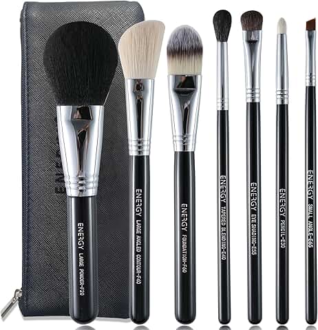 7-Piece Synthetic Makeup Brush Set with Travel Case