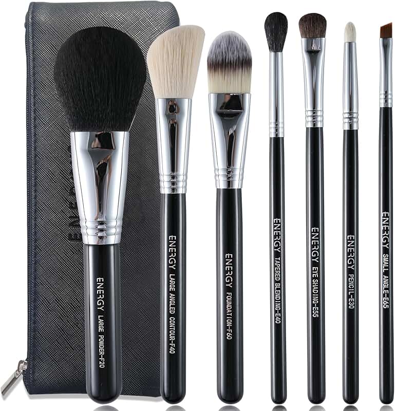 7-Piece Synthetic Makeup Brush Set with Travel Case