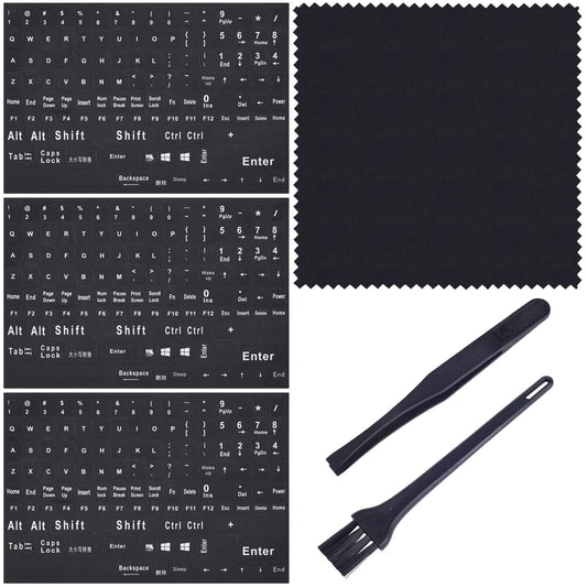 Full Size English Keyboard Letter Stickers with White Font