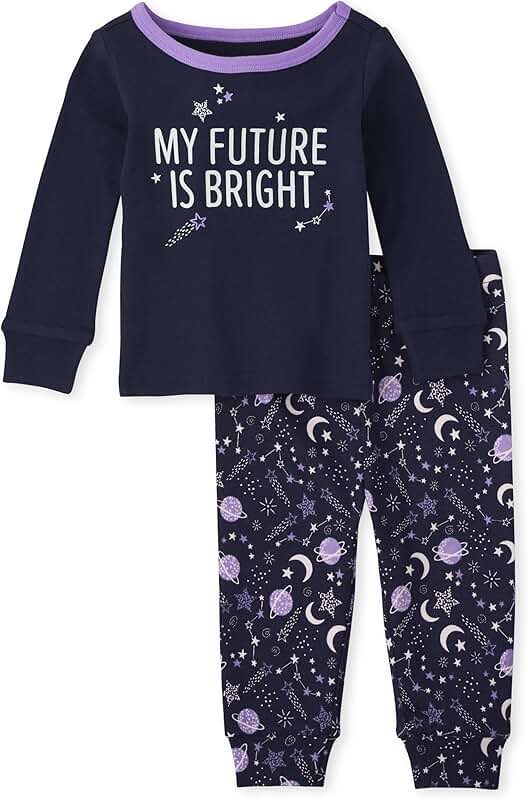 Baby Girls' Cotton Long Sleeve Top and Pants Set