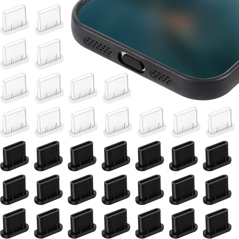 200 Pcs Silicone USB C Dust Plugs for Phones and Tablets