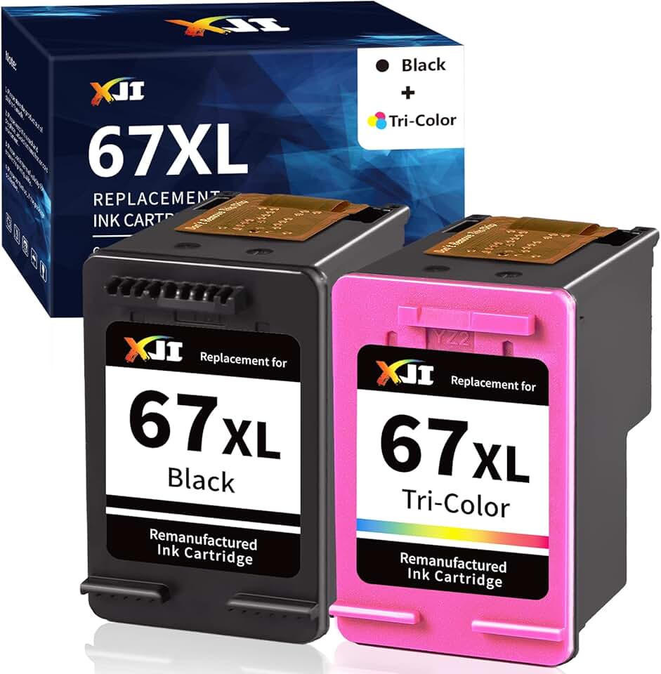 Remanufactured Ink Cartridges for HP 67XL Black and Color