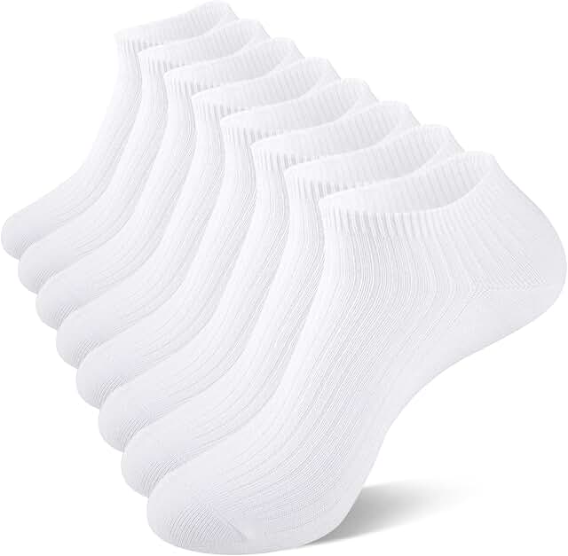 8 Pairs of Comfortable Cotton Ankle Socks for Women