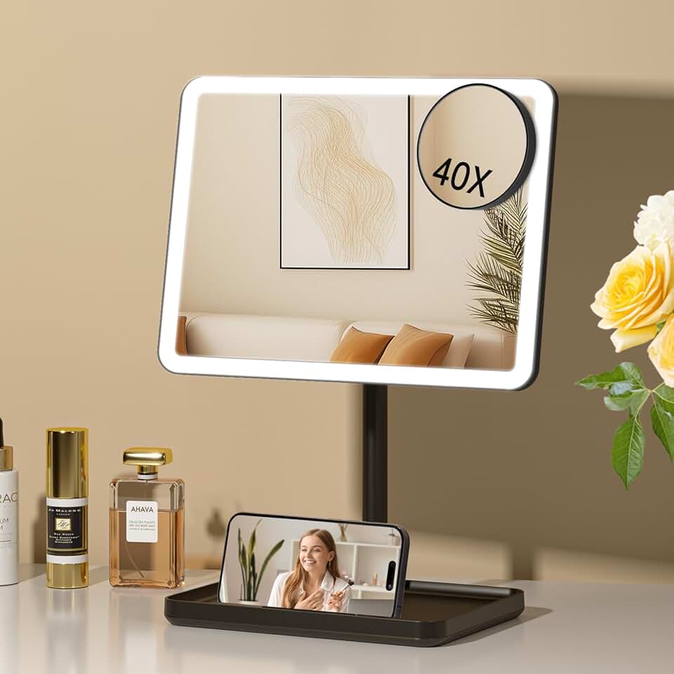 Lighted Vanity Mirror with Touch Control and Magnification