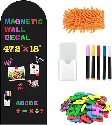Magnetic Wall Chalkboard, 47.2" x 18" Self-Adhesive Blackboard