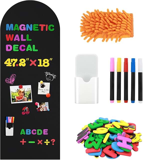 Magnetic Wall Chalkboard, 47.2" x 18" Self-Adhesive Blackboard