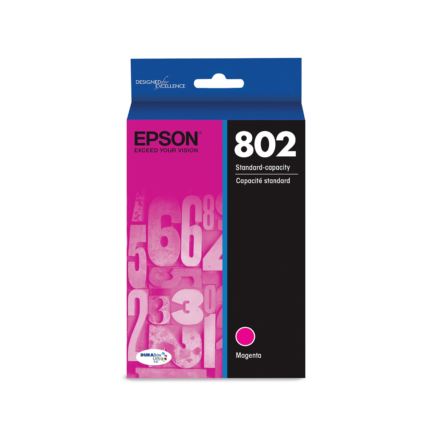 T802 DURABrite Ultra -Ink Standard Capacity Magenta -Cartridge (T802320-S) for select WorkForce Pro Printers