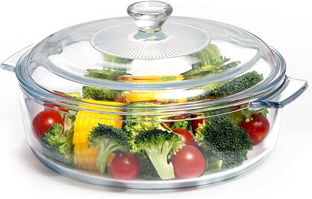 Small 8-inch glass casserole dish with lid