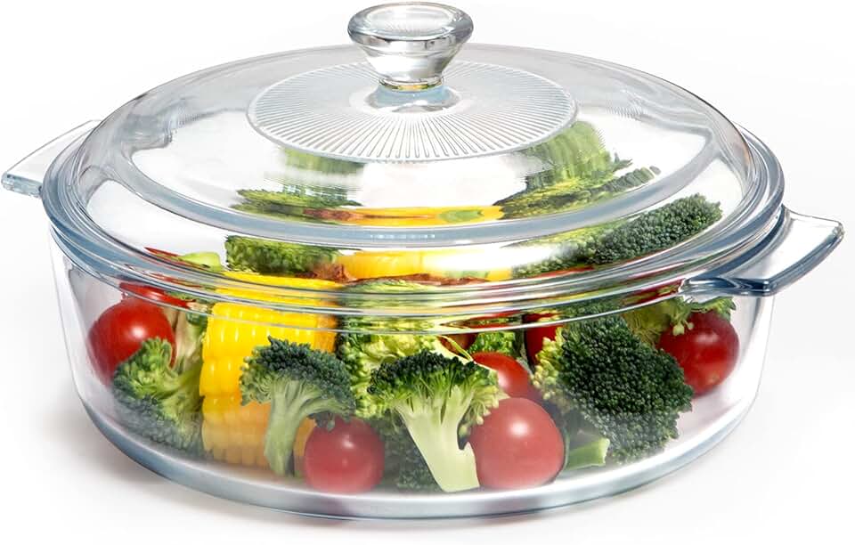 Small 8-inch glass casserole dish with lid