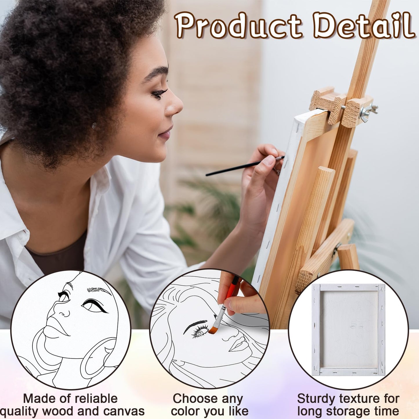 10 Pcs Afro Queen Canvas Painting Pre Drawn 8x10 Inches