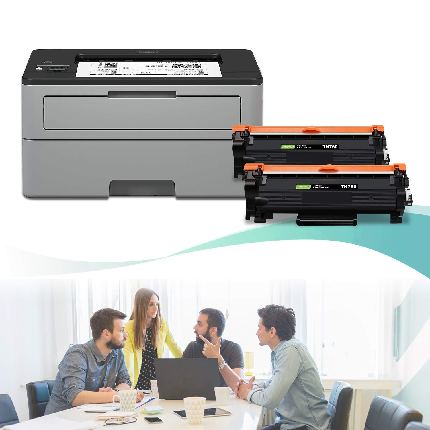 Compatible Toner Cartridge Replacement for Brother TN760 TN-760 TN730 TN-730 for HL-L2350DW DCP-L2550DW HL-L2395DW HL-L2390DW HL-L2370DW Printer (2 Black)