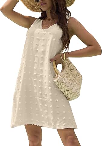 Women's V-Neck Tank Dress with Pocket for Summer Beach
