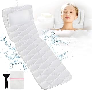 Full Body Bath Pillow with Mesh Bag and Suction Cups