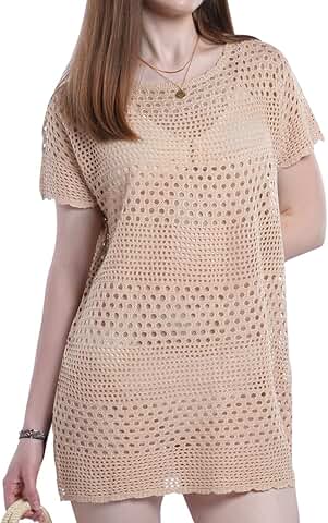 Crochet Beach Coverup for Women, Summer Vacation Style