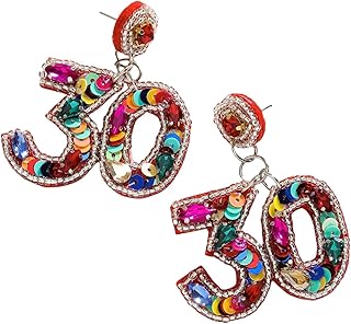 Sparkly Pink Beaded Birthday Earrings for Women