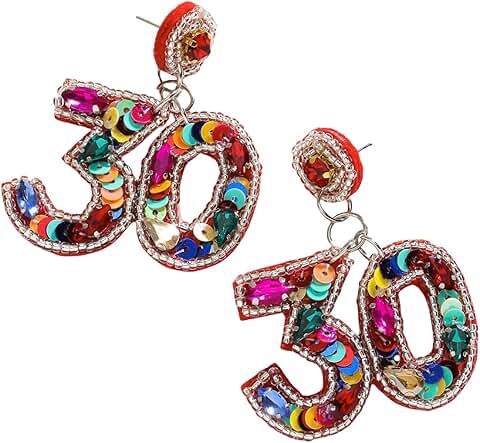 Sparkly Pink Beaded Birthday Earrings for Women