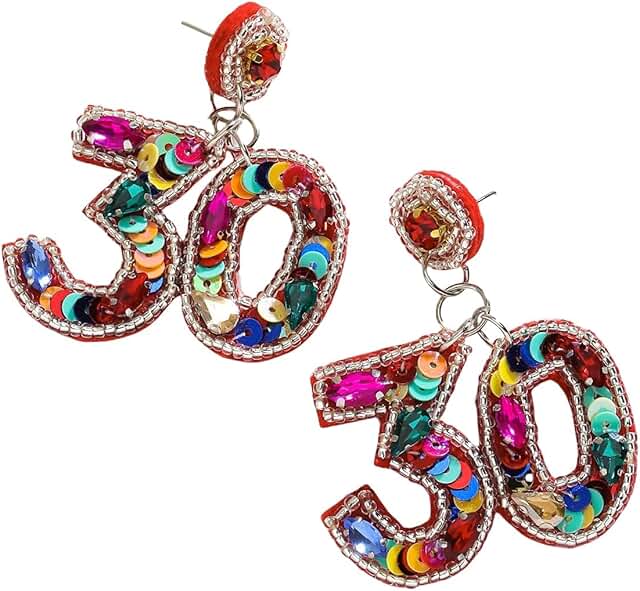Sparkly Pink Beaded Birthday Earrings for Women