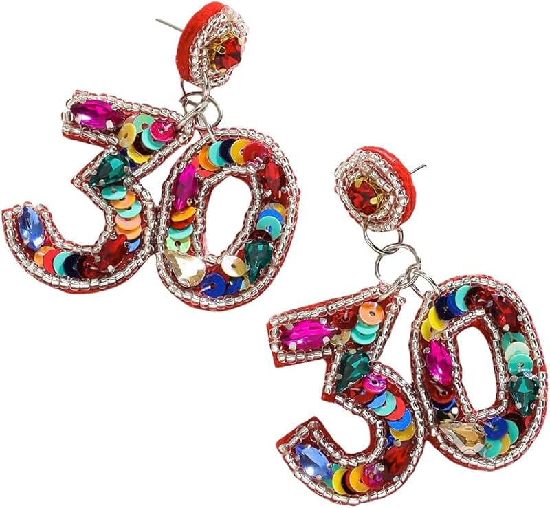 Sparkly Pink Beaded Birthday Earrings for Women