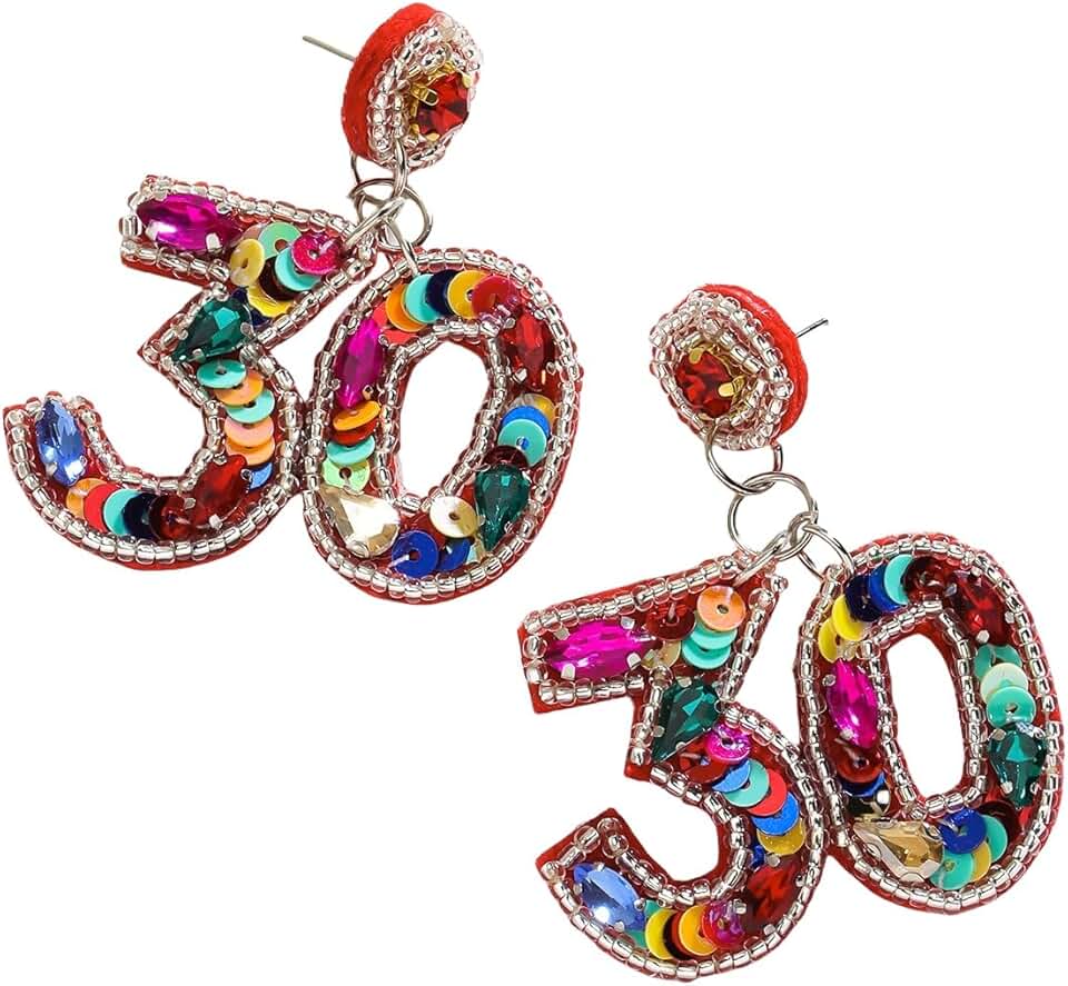 Sparkly Pink Beaded Birthday Earrings for Women